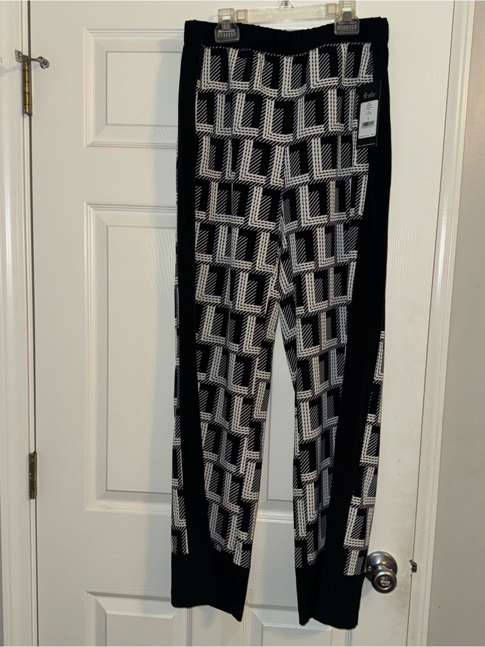Karl Lagerfeld Black and White Wide Leg Pants